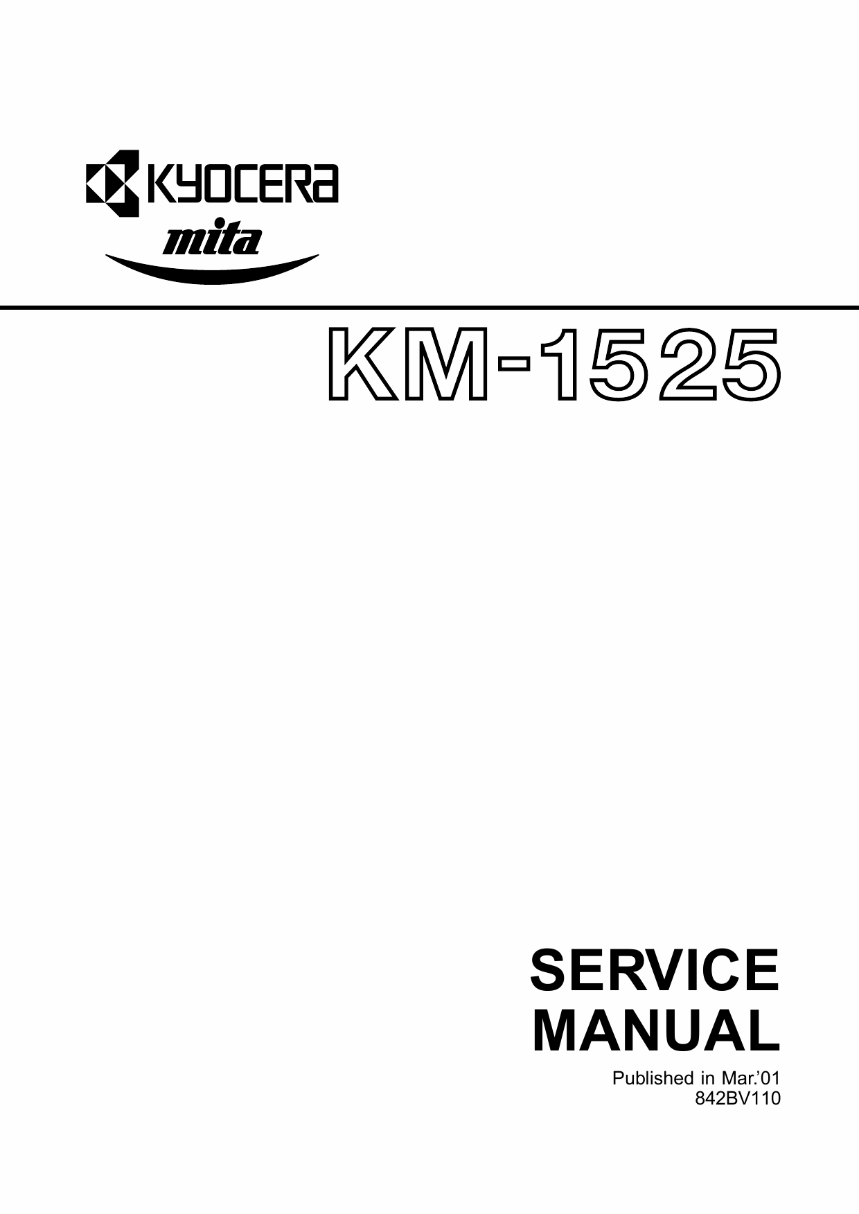 KYOCERA Copier KM-1525 Parts and Service Manual-1